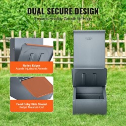 Sikasyöttölaite galvanoidusta teräksestä 2,2 busselin tilavuudella 5 sian ruokintaan