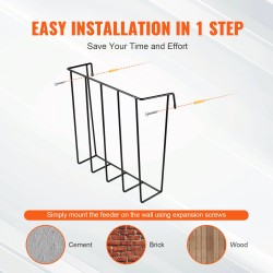 Seinään kiinnitettävä heinäteline hiiliteräs 2 kpl 24 gallonaa