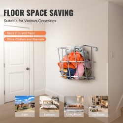 Heinäteline seinäkiinnitteinen hiiliteräksinen 18,5 gallonan kapasiteetilla vuohille hevosille ja lampaille