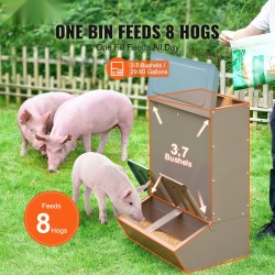 Sikojen ruokintalaite galvanoitua terästä 3,7 bushelia 8 sian ruokintaan ulkokäyttöön