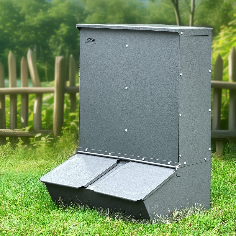 Sikojen ruokintalaite galvanoitua terästä 3,7 bushelia 8 sian ruokintaan ulkokäyttöön