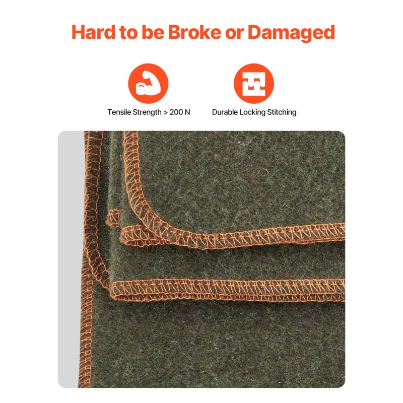 Villasekoitteinen retkihuopa 80% villaa 1,62 x 2,23 m retkeilyyn