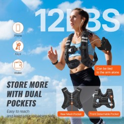 Painoliivi neopreeni 5,54 kg heijastavilla raidoilla säädettävä rinnan ympärys 89–114 cm