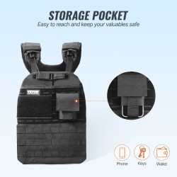 Painoliivi säädettävä 3,5–40 paunaa 1000D nailon musta miehille ja naisille