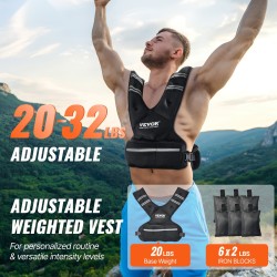 Neopreeninen painoliivi säädettävä 20–32 paunaa 6 rautapussia pehmustetut olkahihnat heijastavat yksityiskohdat