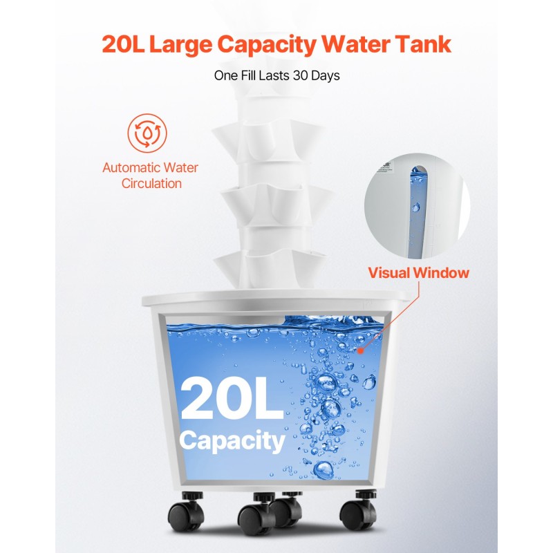 Pystysuora vesiviljelytorni 10 kerrosta 50 istutuspaikkaa 20L säiliöllä pyörillä