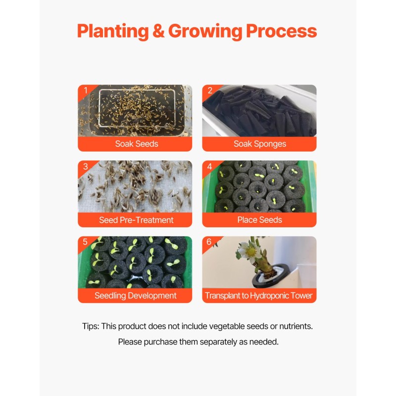 Vesiviljelytorni kuusi kerrosta kolmekymmentä kasvupaikkaa kahdenkymmenen litran säiliö polypropeeni ja ABS-muovi