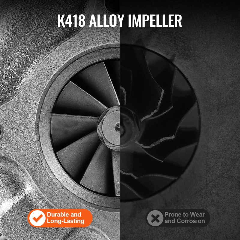 Turboahtimen korvaava yksikkö valurautakotelolla lämpöä kestävä siipipyörä 1,5–4,0 l moottoreille