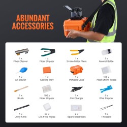 Kuituhitsain ydinkohdistus kuusi moottoria 5-tuumainen kosketusnäyttö kolmitoiminen kuitupidin 7800 mAh akku