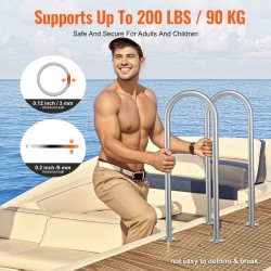 Alumiininen allas- ja laiturikaide 400 x 90 x 915 mm U-muotoinen anodisoitu