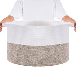 Säilytyskori puuvillanyöristä punottu 67 l 508x508x330 mm 40% polyesteripuuvilla 60% kuitukangas