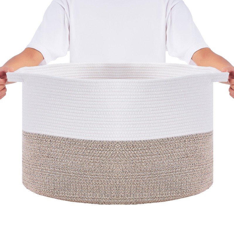 Säilytyskori puuvillanyöristä punottu 67 l 508x508x330 mm 40% polyesteripuuvilla 60% kuitukangas