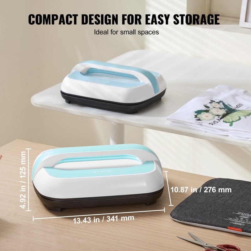 Siirrettävä lämpöprässi 12 x 10 tuumaa painevalettu alumiinilevy kaksiputkinen lämmitys