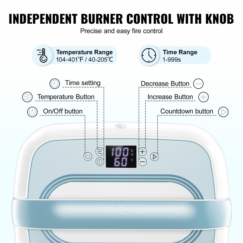 Siirrettävä lämpöprässi 12 x 10 tuumaa painevalettu alumiinilevy kaksiputkinen lämmitys