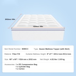 Sijauspatja kuitutäytteinen 25,4 mm 1524x2032 mm irrotettavalla pestävällä päällisellä
