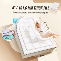 Sijauspatja geelimuistivaahto ja kuitutäyte 1524x2032 mm 101,6 mm paksu