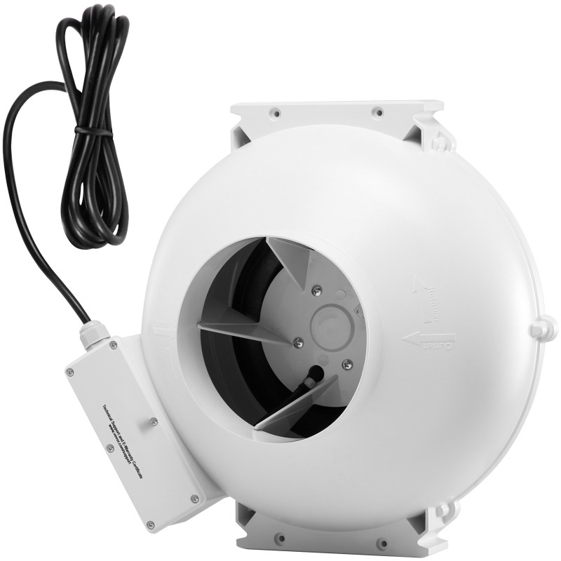 Radonpoistopuhallin ABS-kuori 98–114mm ilmavirta 380 CFM 2 liitintä sisä- ja ulkokäyttöön