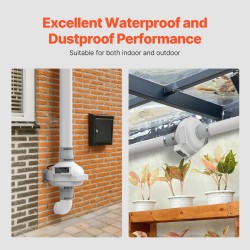 Radonpoistopuhallinpaketti ABS-kuorinen 260 CFM ilmavirta 98–89 mm 2 kytkintä mukana