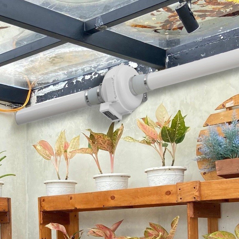 Radonpoistopuhallinpaketti ABS-kuorinen 260 CFM ilmavirta 98–89 mm 2 kytkintä mukana