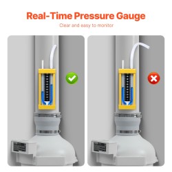 Radonpoistopuhaltimen asennussarja 98–114 mm liitännöille hiljainen 260 CFM ilmavirta ABS-runko kaksi liitintä