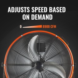 Teollinen rumpupuhallin 24 tuuman roottori portaattomasti säädettävä nopeus 360 asteen kallistus