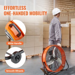 Teollinen rumpupuhallin 24 tuuman roottori portaattomasti säädettävä nopeus 360 asteen kallistus