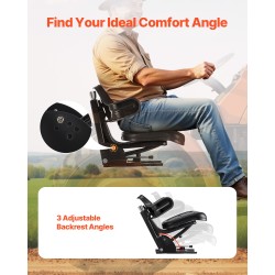 Jousitettu trukin ja traktorin istuin PVC-pinta kolmiasentoinen selkänoja 150 mm liukusäätö