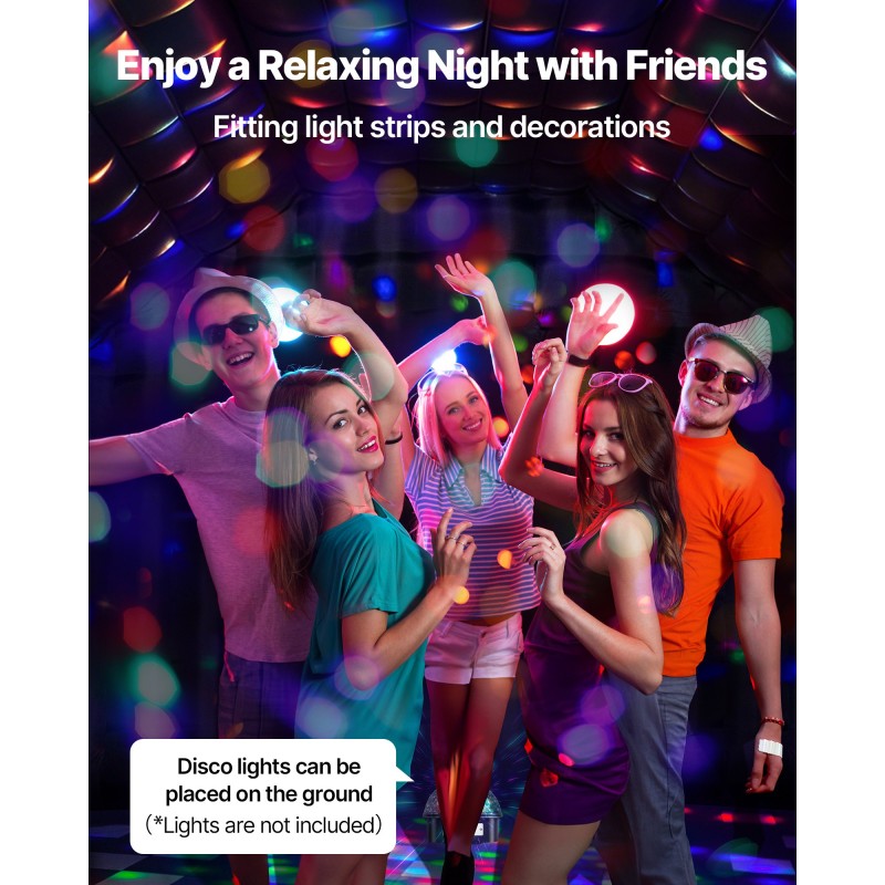 Täytettävä juhlateltta 210D Oxford-kangas 5×4×3,8 m musta 680W puhallin