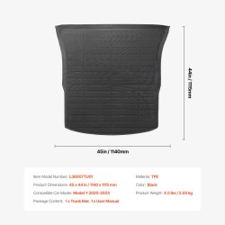Tavaratilan matto TPE musta Tesla Model Y 2020–2024 1 kpl