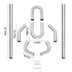 Pakoputkisarja sinkitty teräs 8-osainen yleismallinen suurihalkaisijainen liukuvilla liitoksilla