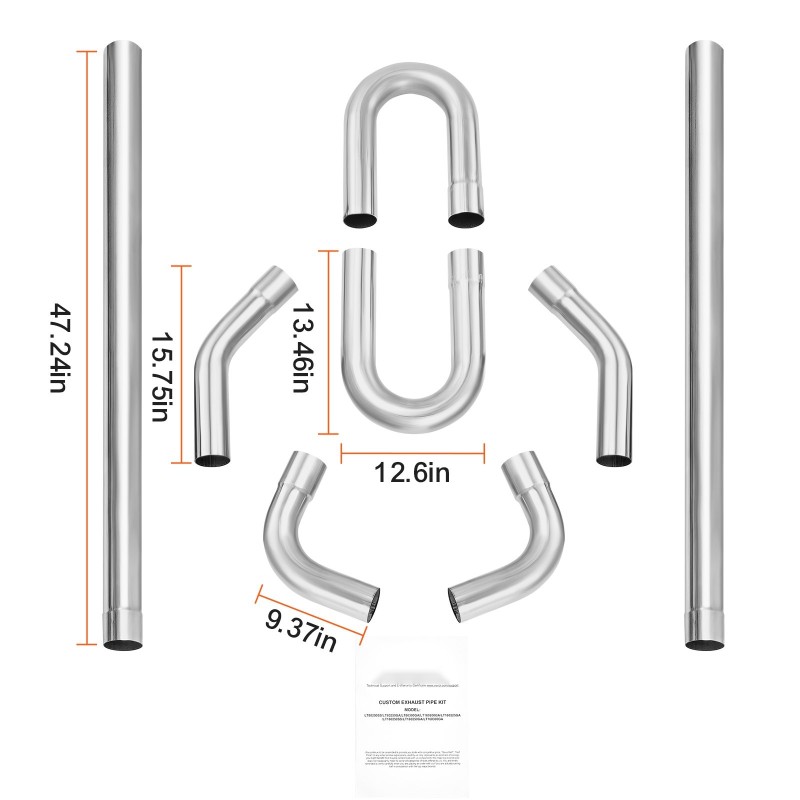Pakoputkisarja sinkitty teräs 8-osainen yleismallinen suurihalkaisijainen liukuvilla liitoksilla