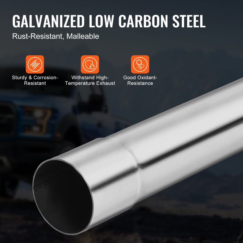 Pakoputkisarja 16 osaa galvanoitua teräsputkea 63,5 mm liukusovitteilla
