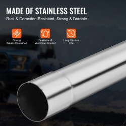 Pakoputkisetti 16-osainen ruostumaton teräs suurihalkaisijaiset putket liukuliitoksilla