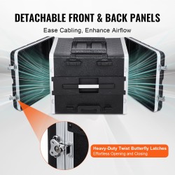 Räkkikotelo 8U ABS 480 mm syvyys kuljetukseen