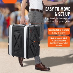 6U-räkkikotelo ABS-muovinen 317,5 mm syvyys kantokahvalla irrotettavilla paneeleilla