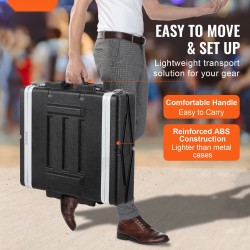 2U räkkikotelo ABS-muovinen 19-tuuman laitteille 489 mm syvä