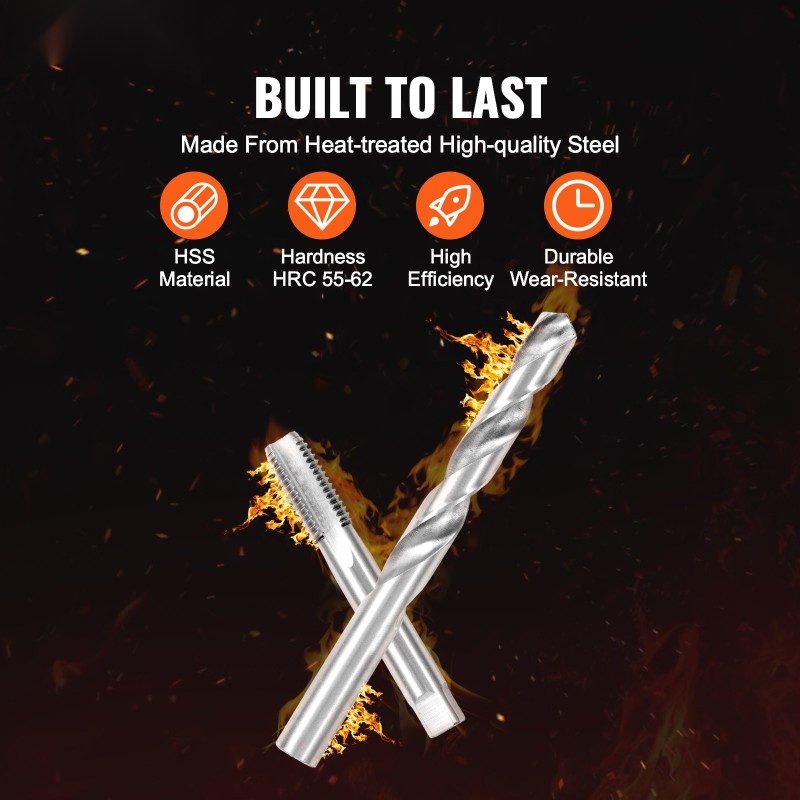 Metrinen kierrekorjaussarja 166-osainen M5–M12 HSS-poranterät ja kierremuhvit