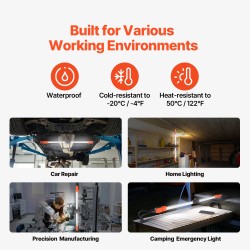 Moottoritilan työvalo ladattava 6000 mAh 2300 lm teleskooppinen 360 asteen koukku