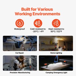 Konepellin LED-työvalo kaksiosainen magneettikiinnitys 1450 lm ladattava 4400 mAh akku