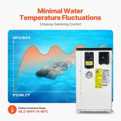 Allaslämpöpumppu hiiliteräsrakenne sopii 30–60 m³ lämmitys ja jäähdytys 3,22–15,25 kW