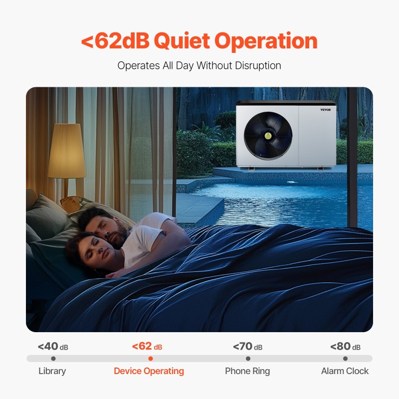 Allaslämpöpumppu hiiliteräsrakenne sopii 30–60 m³ lämmitys ja jäähdytys 3,22–15,25 kW