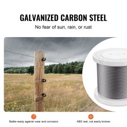 Sinkitty hiiliteräsvaijeri 6,35 mm 76,2 m murtolujuus 31,1 kN käsineillä ulkokäyttöön