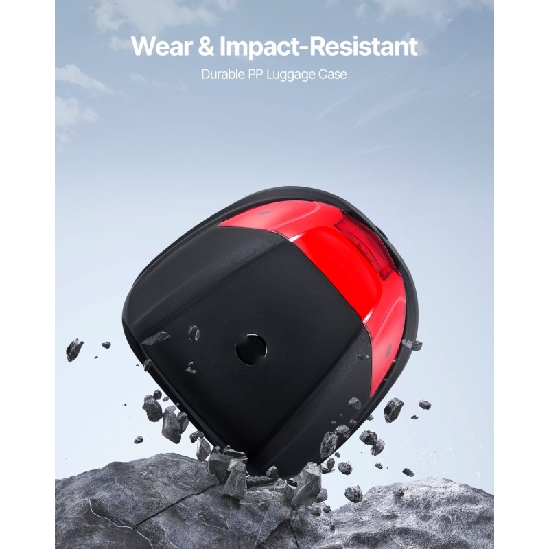 Moottoripyörän takalaukku 38 l PP-materiaali vesitiivis irrotettava heijastinpaneelit yleismallinen