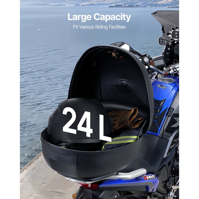 Moottoripyörän takalaukku 24 litran PP-muovinen säänkestävä irrotettava monireikäisellä pohjalevyllä