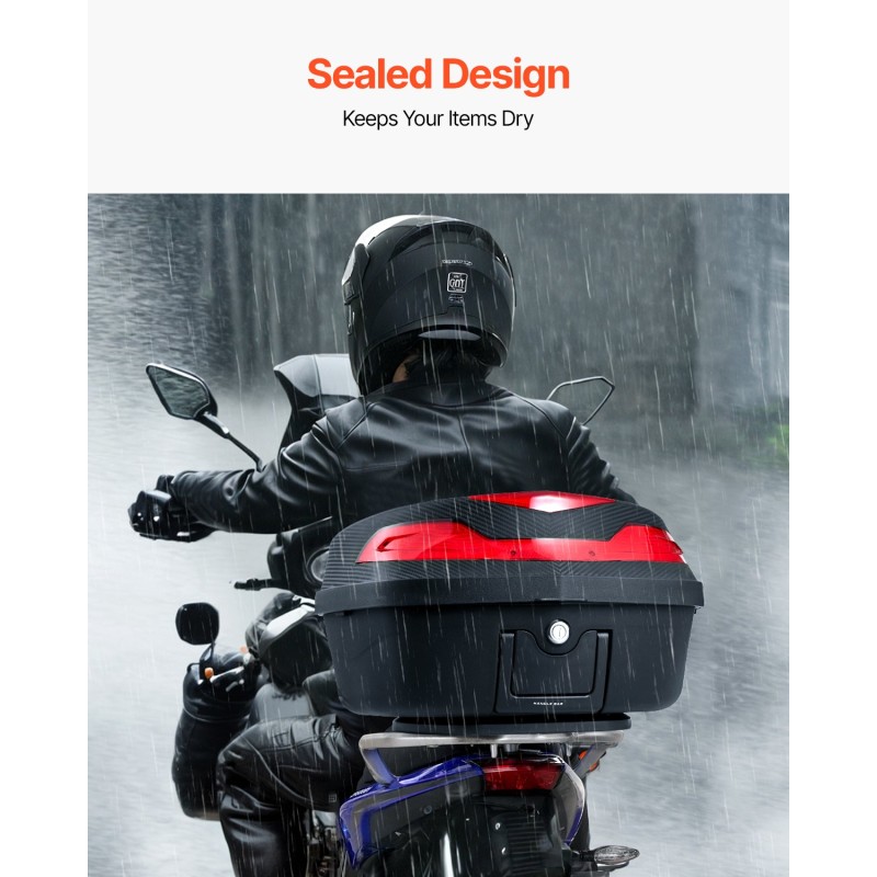 Moottoripyörän takalaukku 48 l PP vesitiivis irrotettava monireikäinen pohjalevy heijastava paneeli