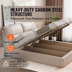 Seinäsängyn nostosarja teräsrakenne kaasujousilla noin 59x79 tuumaa 120 kg kantavuus