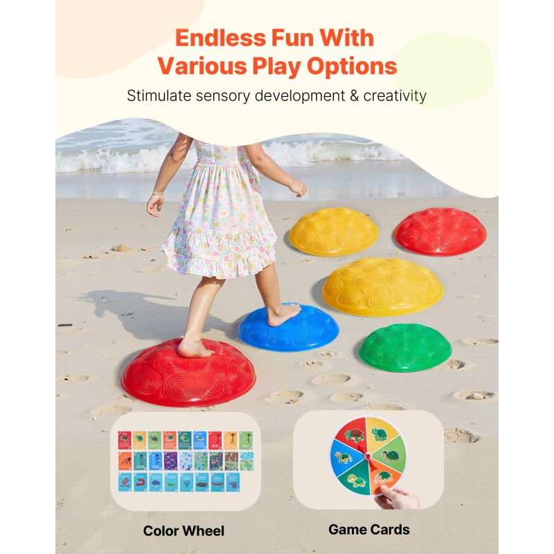 Tasapainokivet 6 kpl kilpikonnan muotoiset 3–8-vuotiaille sisä- ja ulkoleikkeihin