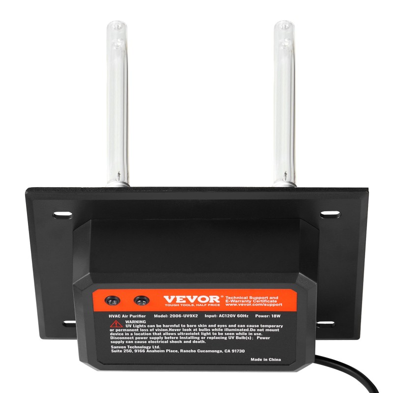 Ilmanvaihtokanavan UV-C ilmanpuhdistin 18 W pitkäikäisellä lampulla sopii koteihin ja toimistoihin