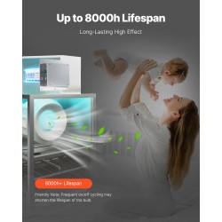 Ilmastointikanavaan asennettava alumiiniseosinen ilmanpuhdistin 24W yhdellä lampulla 313 mm