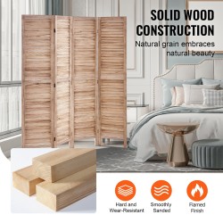 Tilanjakaja 4-paneelinen säleikköinen paulownia 1700 mm korkea sisäkäyttöön